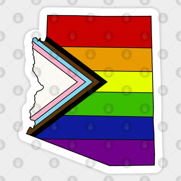 Progress pride flag - Arizona Sticker by TheUndeadDesign